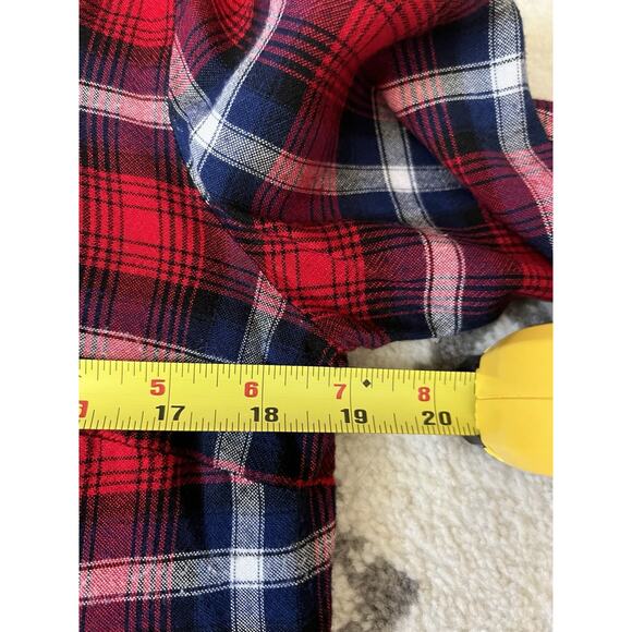 KUT FROM THE KLOTH Red Plaid Mix Media Button Up Shirt Blouse - Picture 12 of 13